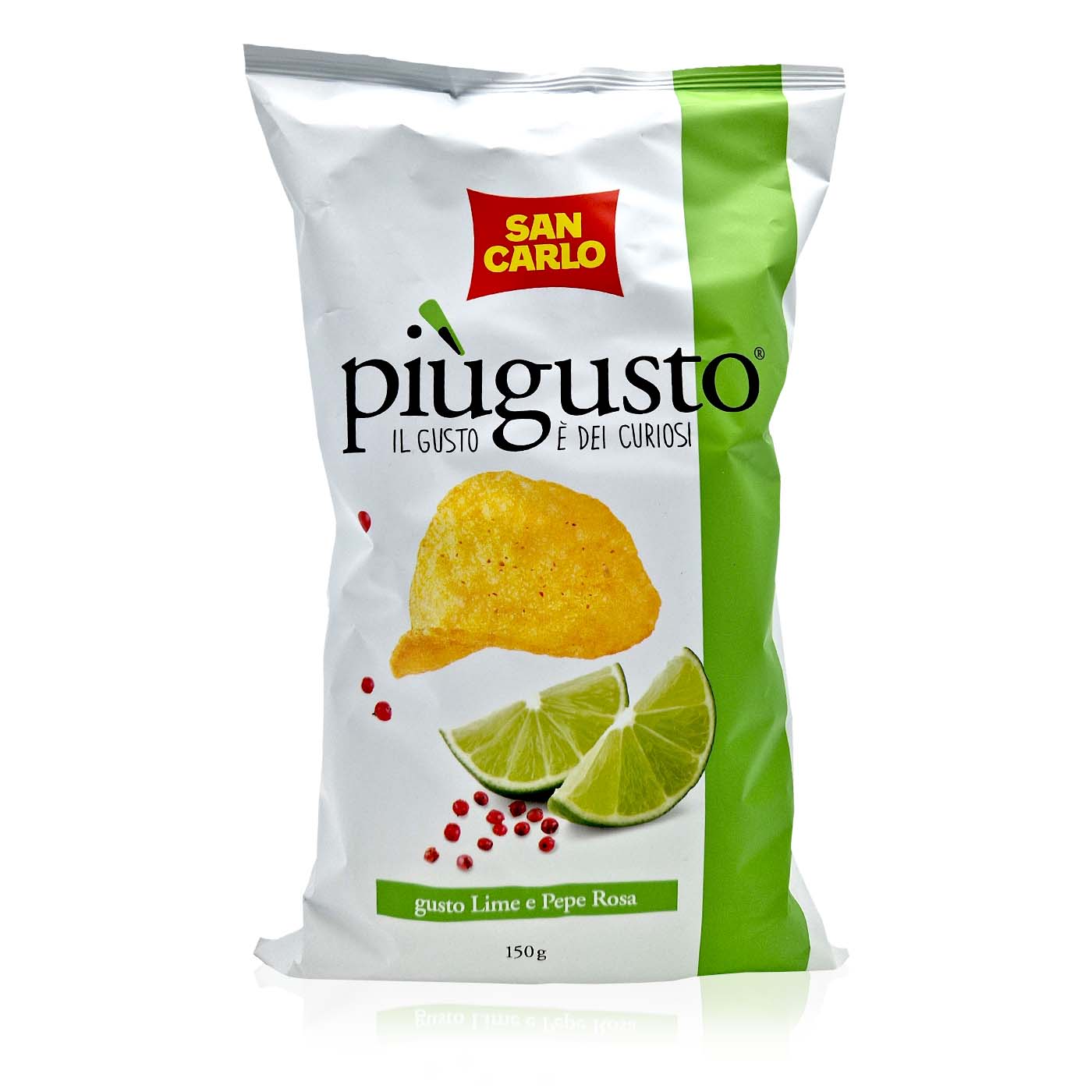 SAN CARLO Patatina Lime & pink Pepper Capri – Kartoffelchips Lime & rosa Pfeffer - 0,150kg - italienisch - einkaufen.de