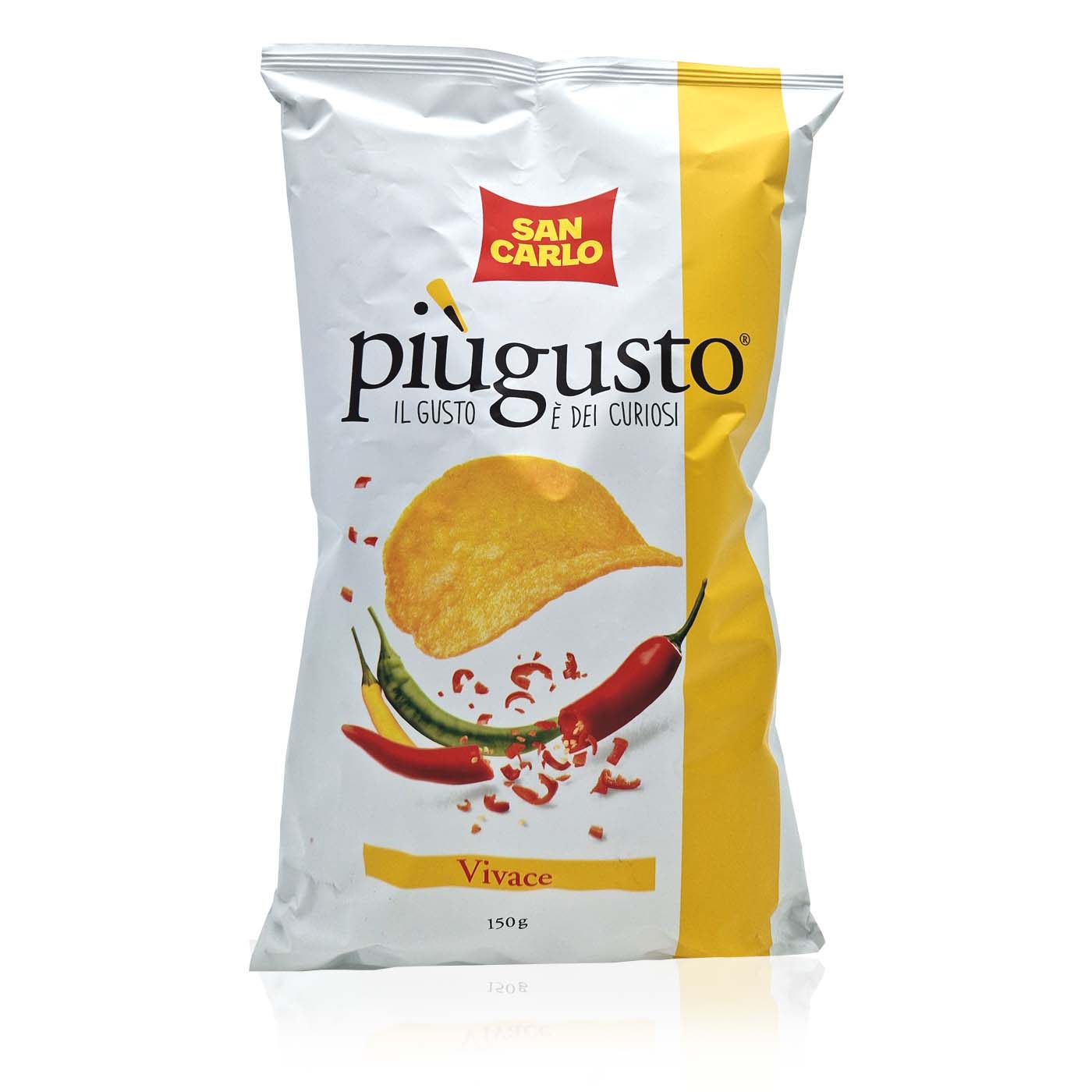 SAN CARLO Patatine paprika piùgusto – Kartoffelchips mit Paprika - 0,150kg - italienisch - einkaufen.de