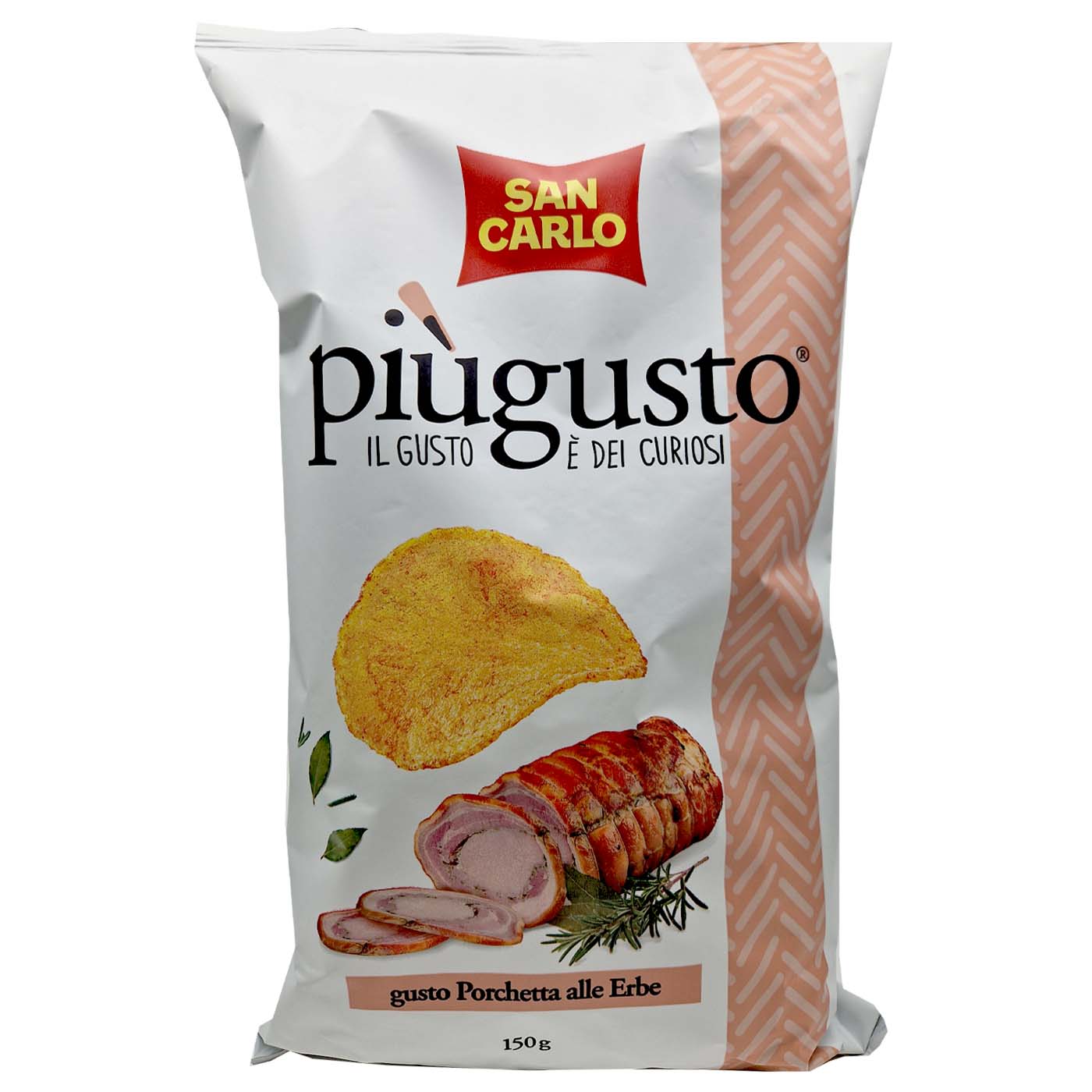 SAN CARLO piùgusto Porchetta alle Erbe – Chips piùgusto Spanferkel & Kräuter - 0,150kg - italienisch - einkaufen.de