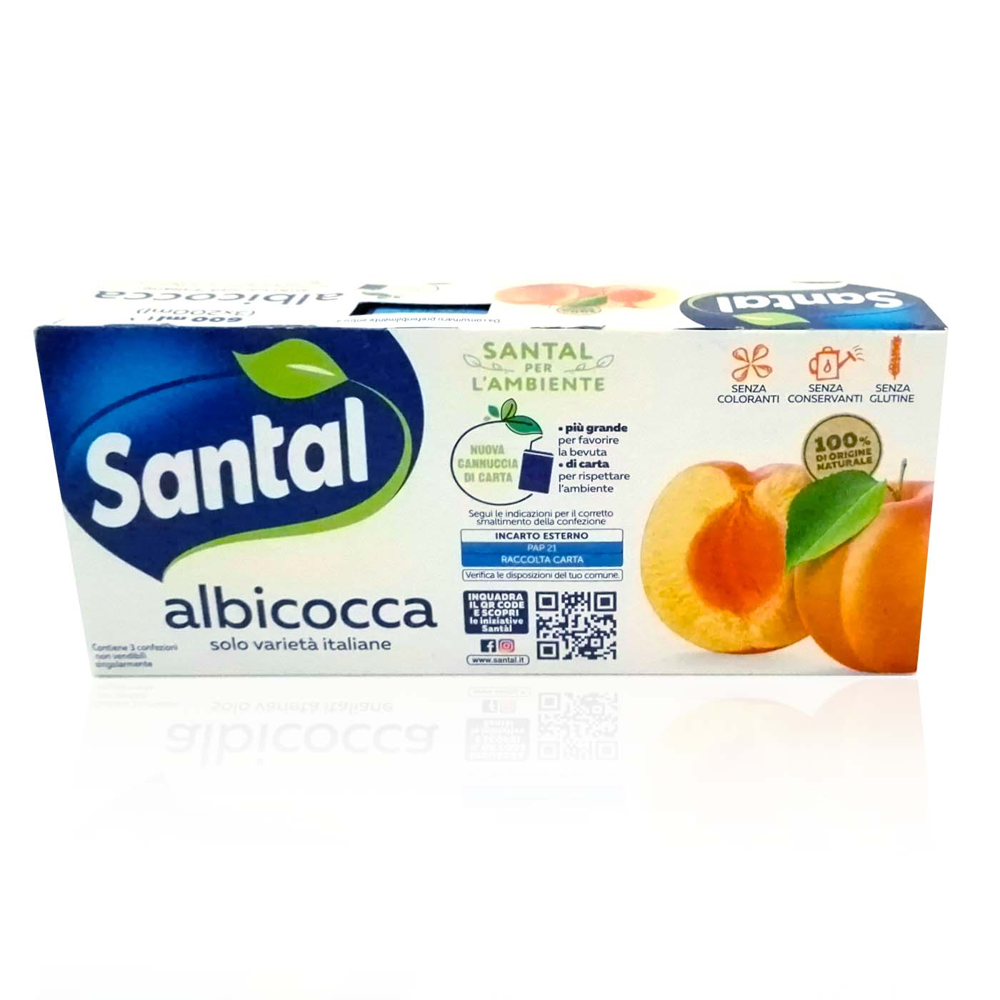 SANTAL Succo albicocca - Aprikosensaft - 3x 0,2l - italienisch - einkaufen.de