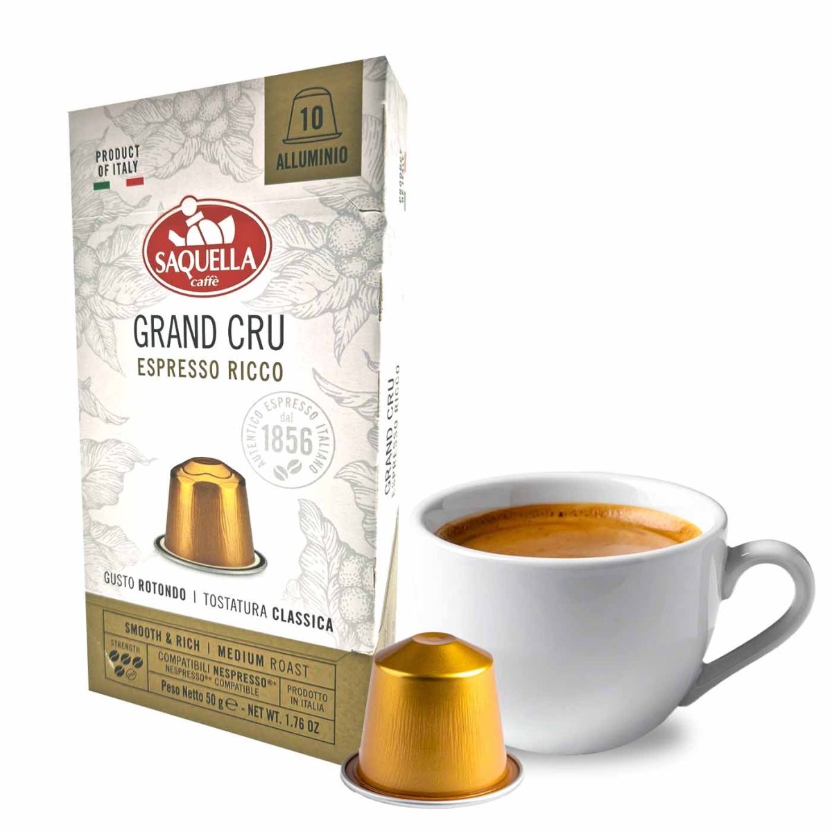 Saquella Italia Grand Cru Espresso Nespresso® Kapseln 50g - italienisch - einkaufen.de