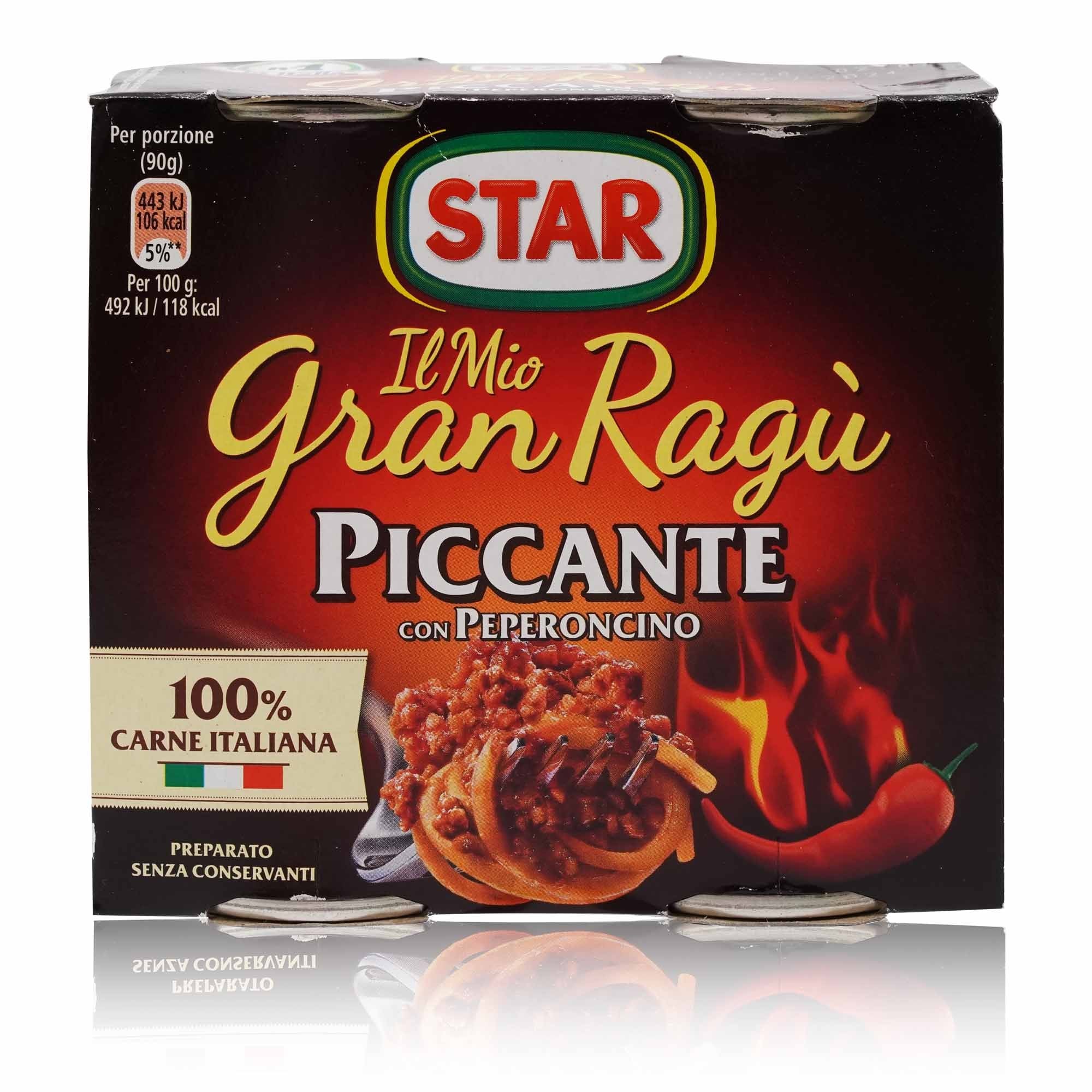 STAR Gran Ragù piccante – Hackfleischsosse mit Chili - 0,360kg - italienisch-einkaufen.de