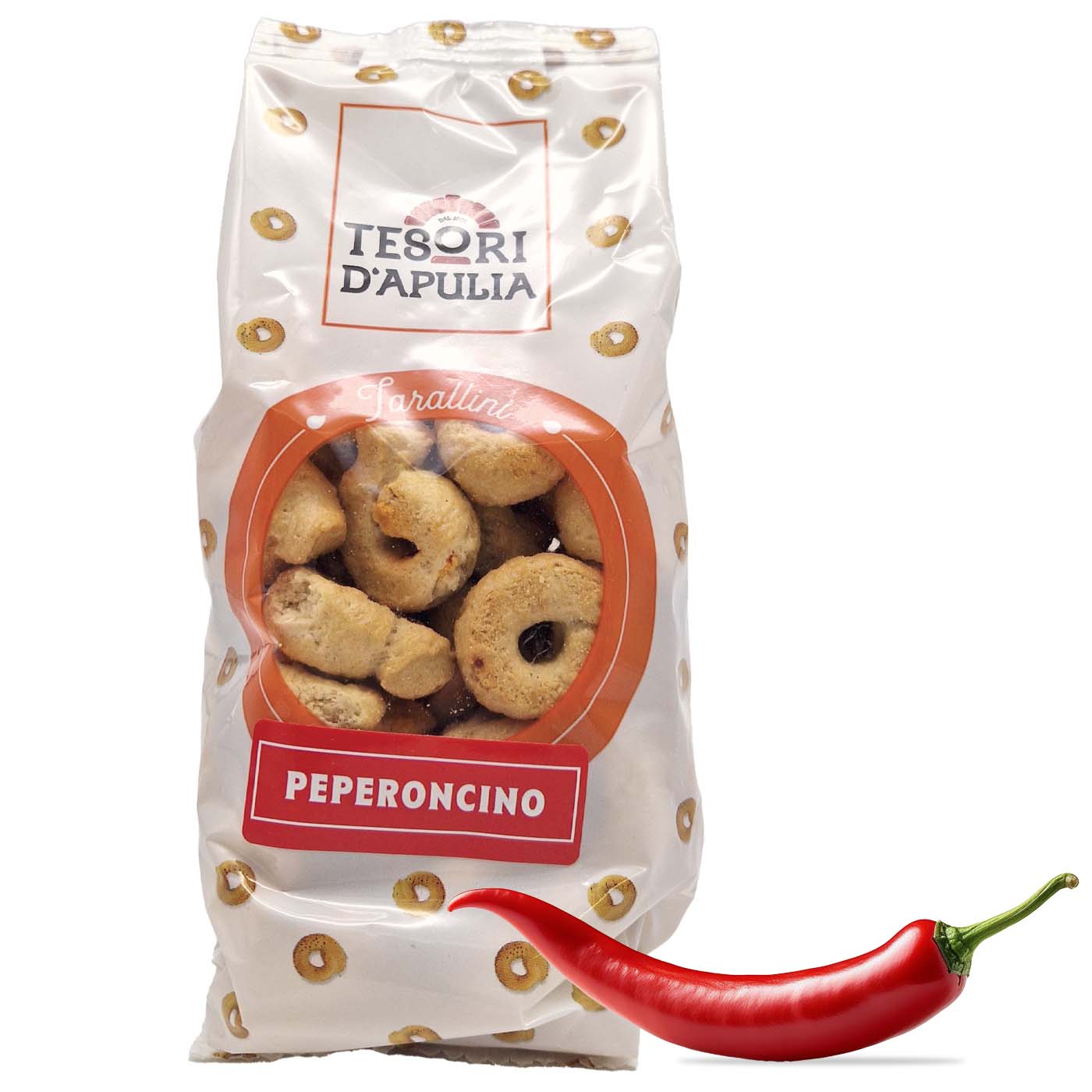 TESORI D'APULIA Tarallini Peperoncino - Tarallini mit Chili - 0,200kg - italienisch - einkaufen.de