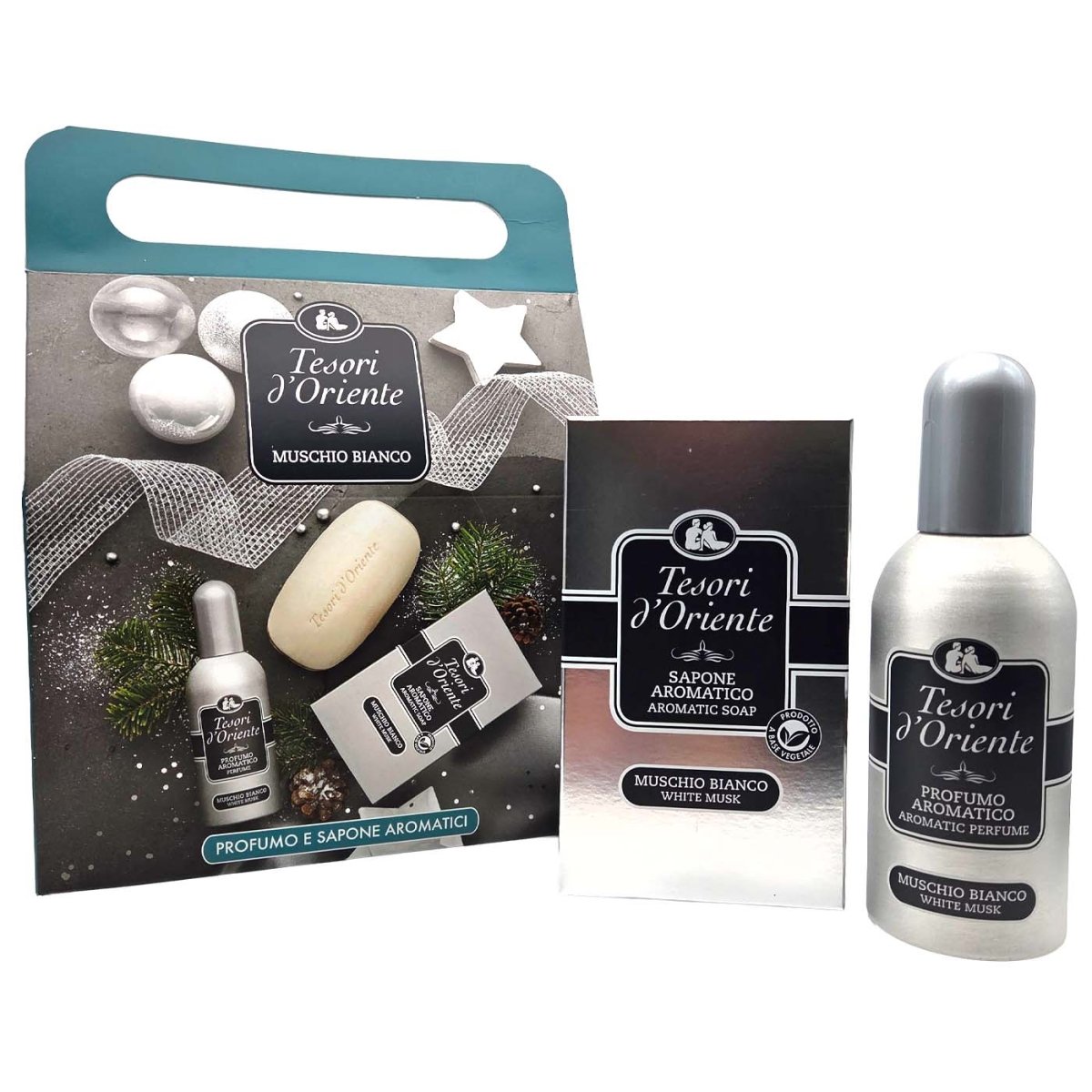 Tesori d'Oriente Set assortito Sapone Muschio Bianco 125 g + Profumo 100 ml - italienisch - einkaufen.de