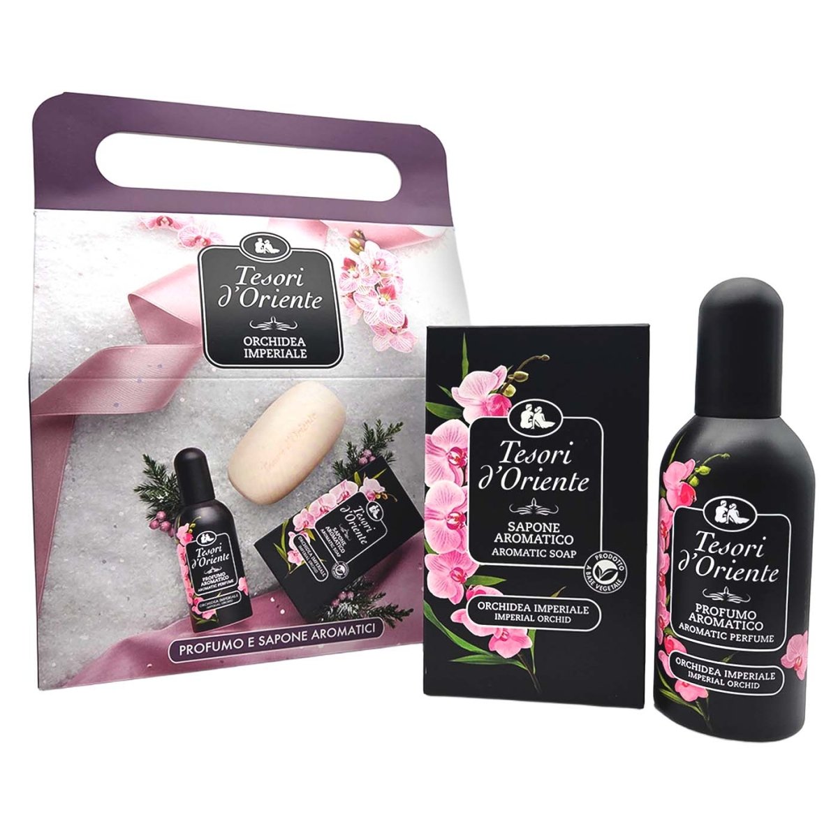 Tesori d'Oriente Set assortito Sapone Orchidea Imperiale 125 g + Profumo 100 ml - italienisch - einkaufen.de