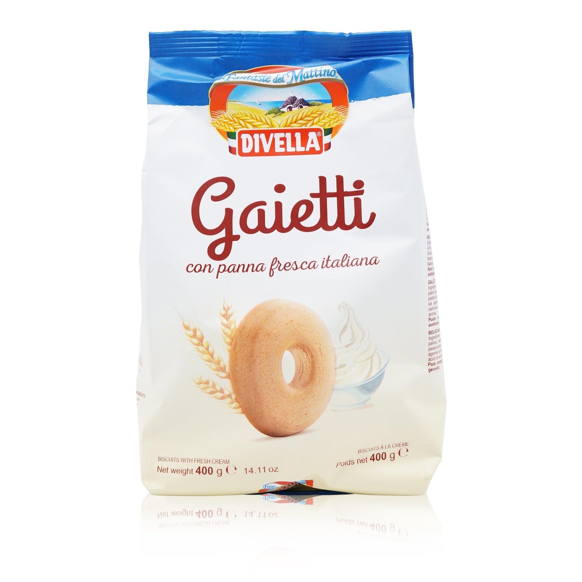 DIVELLA Biscotti Gaietti alla panna – Kekse Gaietti mit Sahne - 0,400kg - italienisch-einkaufen.de