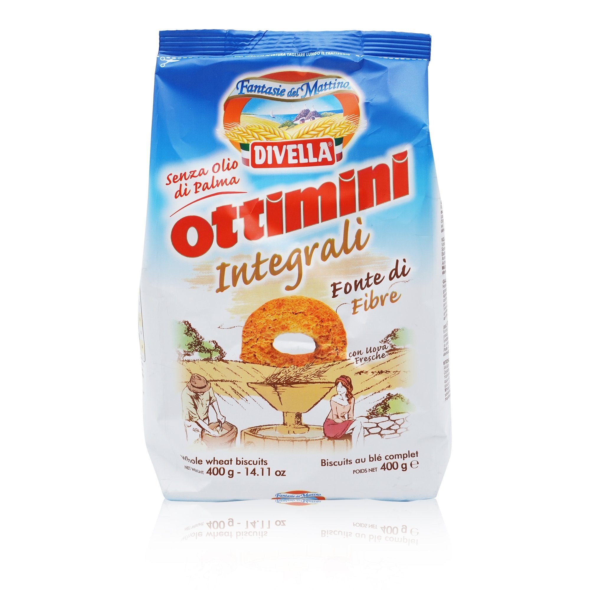 DIVELLA Biscotti Ottimini integrali – Vollkornkekse Ottimini - 0,400kg - italienisch-einkaufen.de
