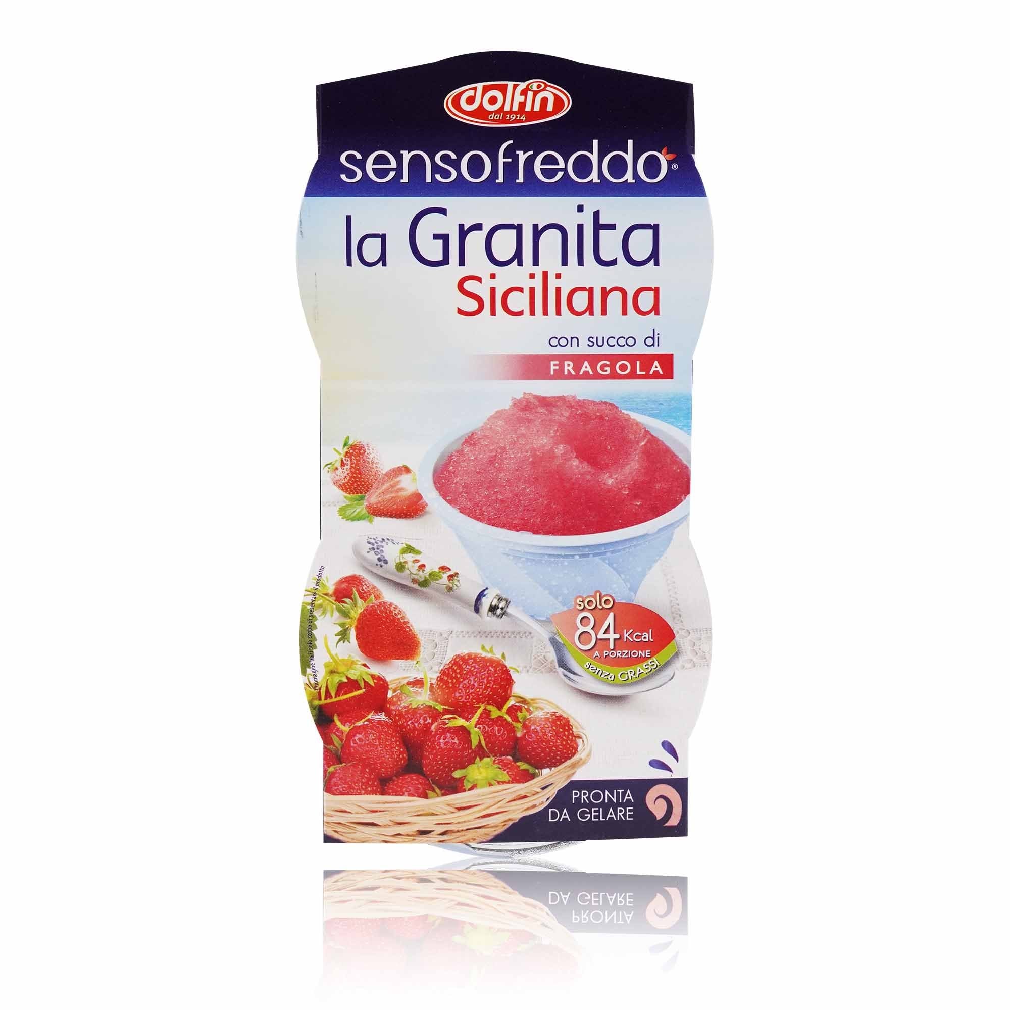 DOLFIN Granita succo di fragola – Sorbet mit Erdbeer - 0,200l - italienisch-einkaufen.de