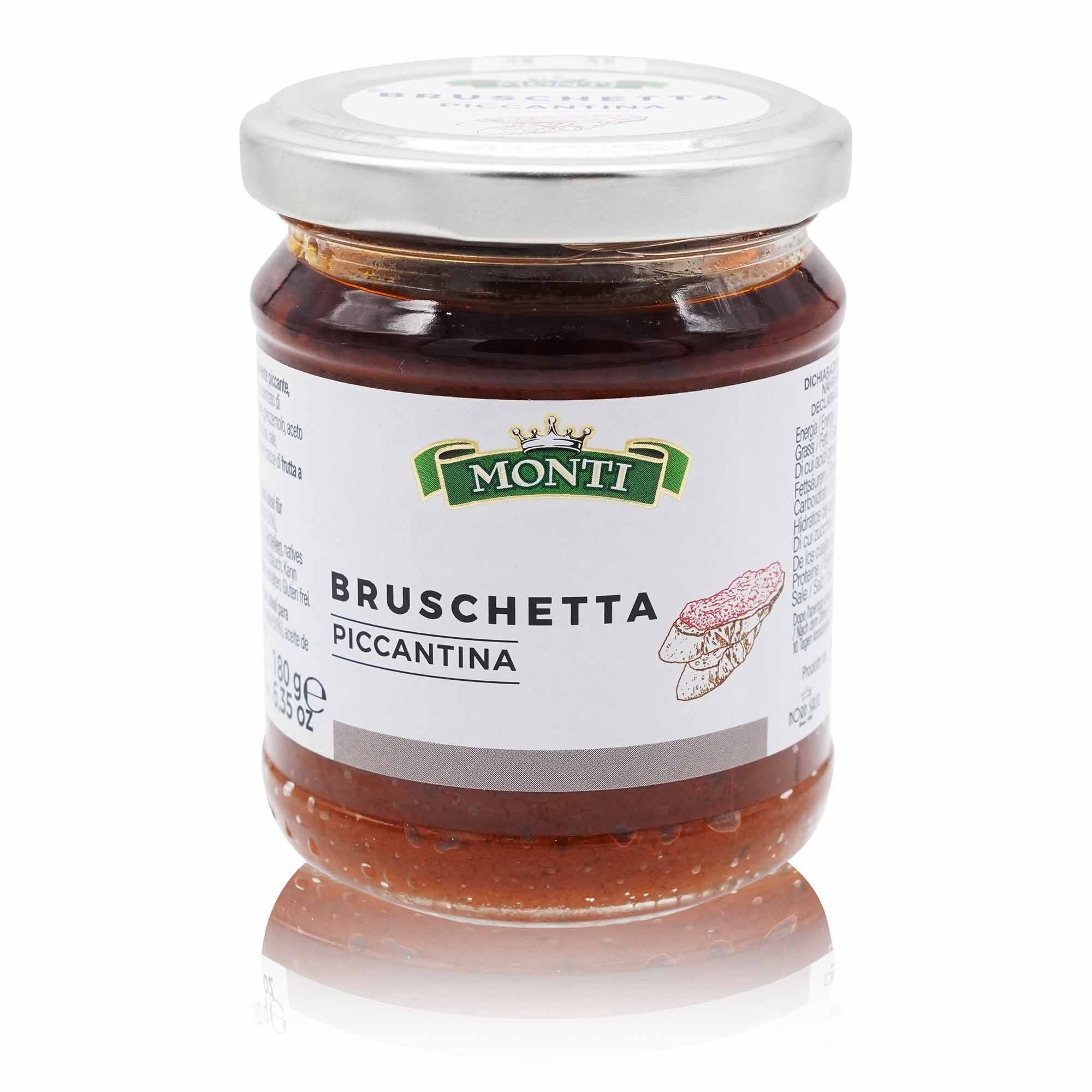 MONTI Salsa Bruschetta piccantina – Scharfe Sosse aus Tomaten - 0,180kg - italienisch-einkaufen.de