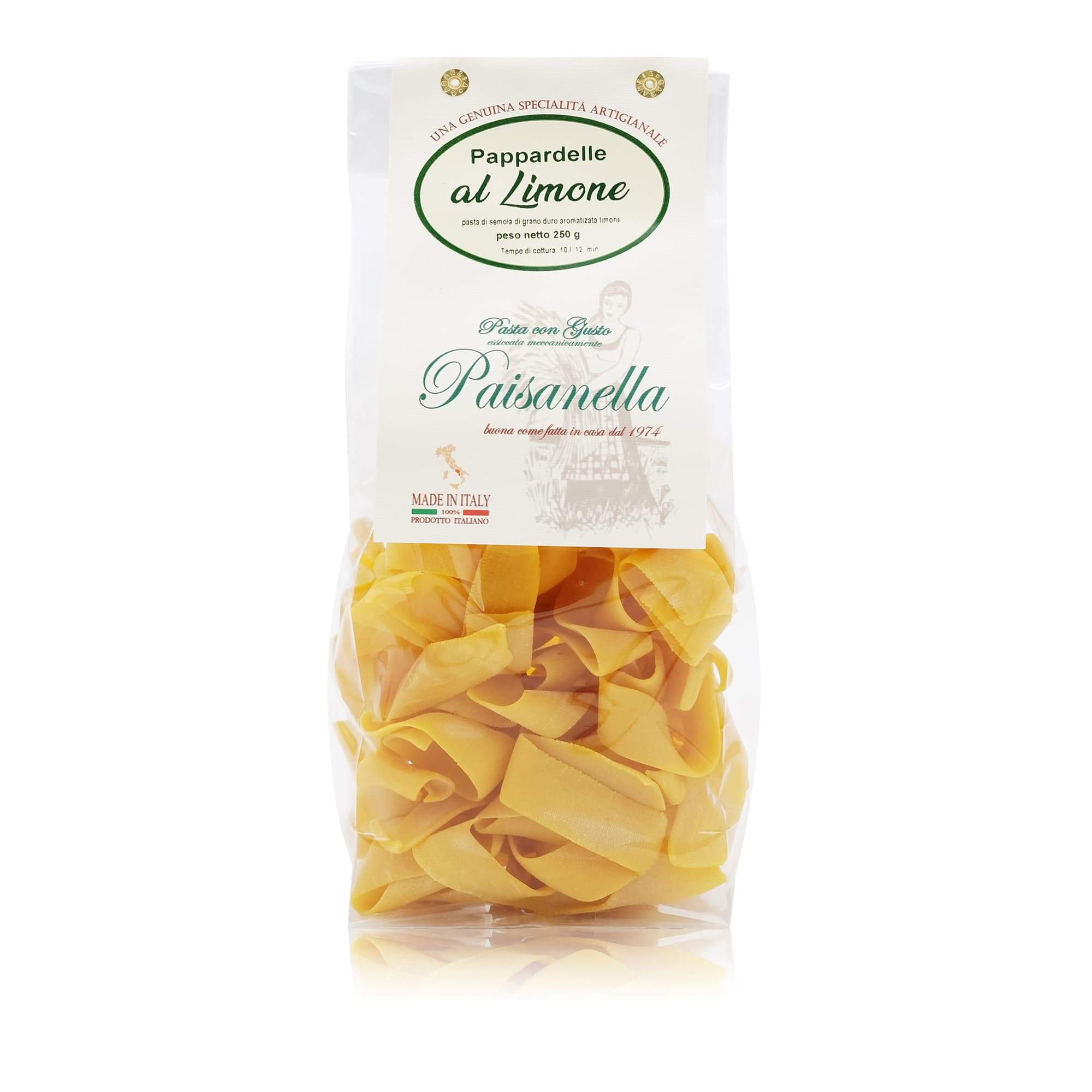 PAISANELLA Pappardelle al Limone – Zitronen-Pappardelle - 0,250kg