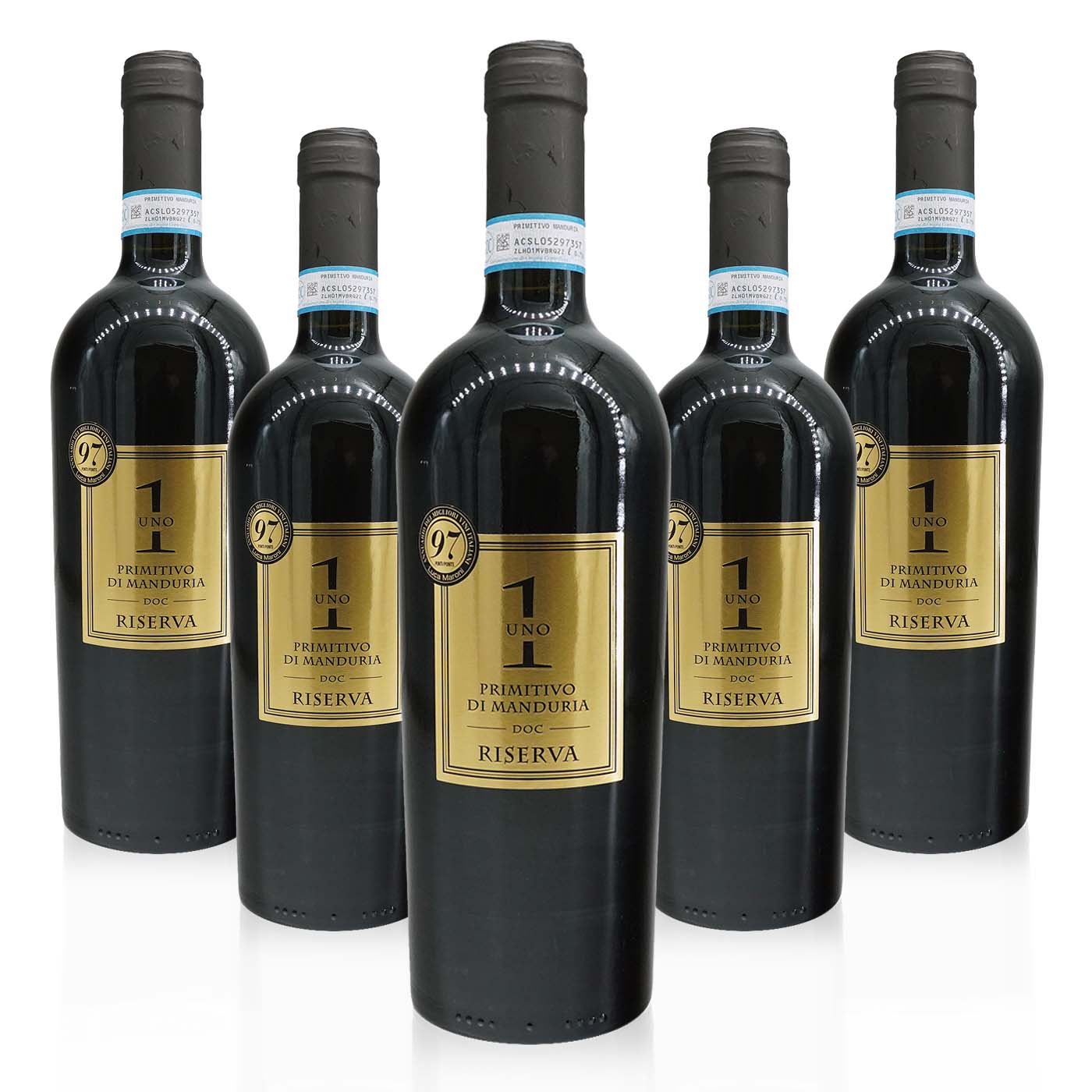 Primitivo Weinpaket 6 Flaschen di Manduria Riserva UNO DOC - 0,75l - italienisch-einkaufen.de