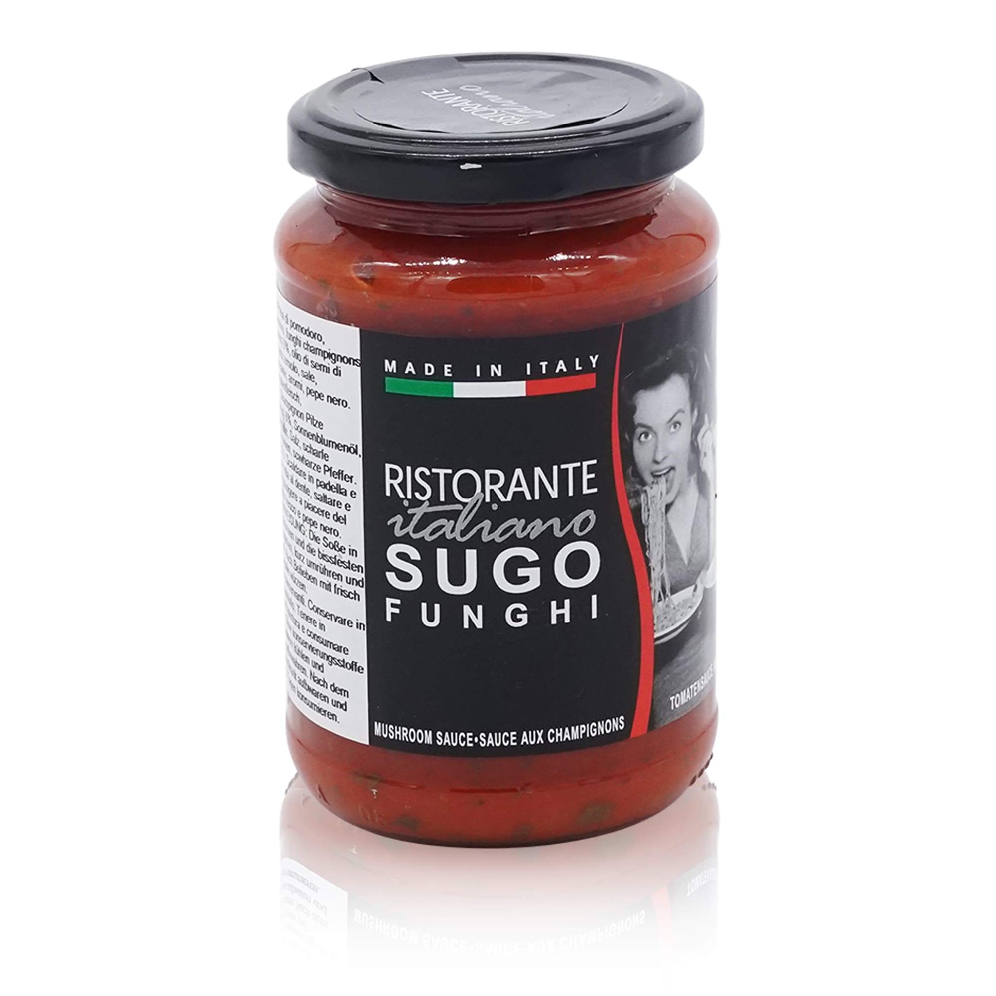 RISTORANTE ITALIANO Sugo Funghi – Pilz-Tomatensauce - 0,34kg - italienisch-einkaufen.de