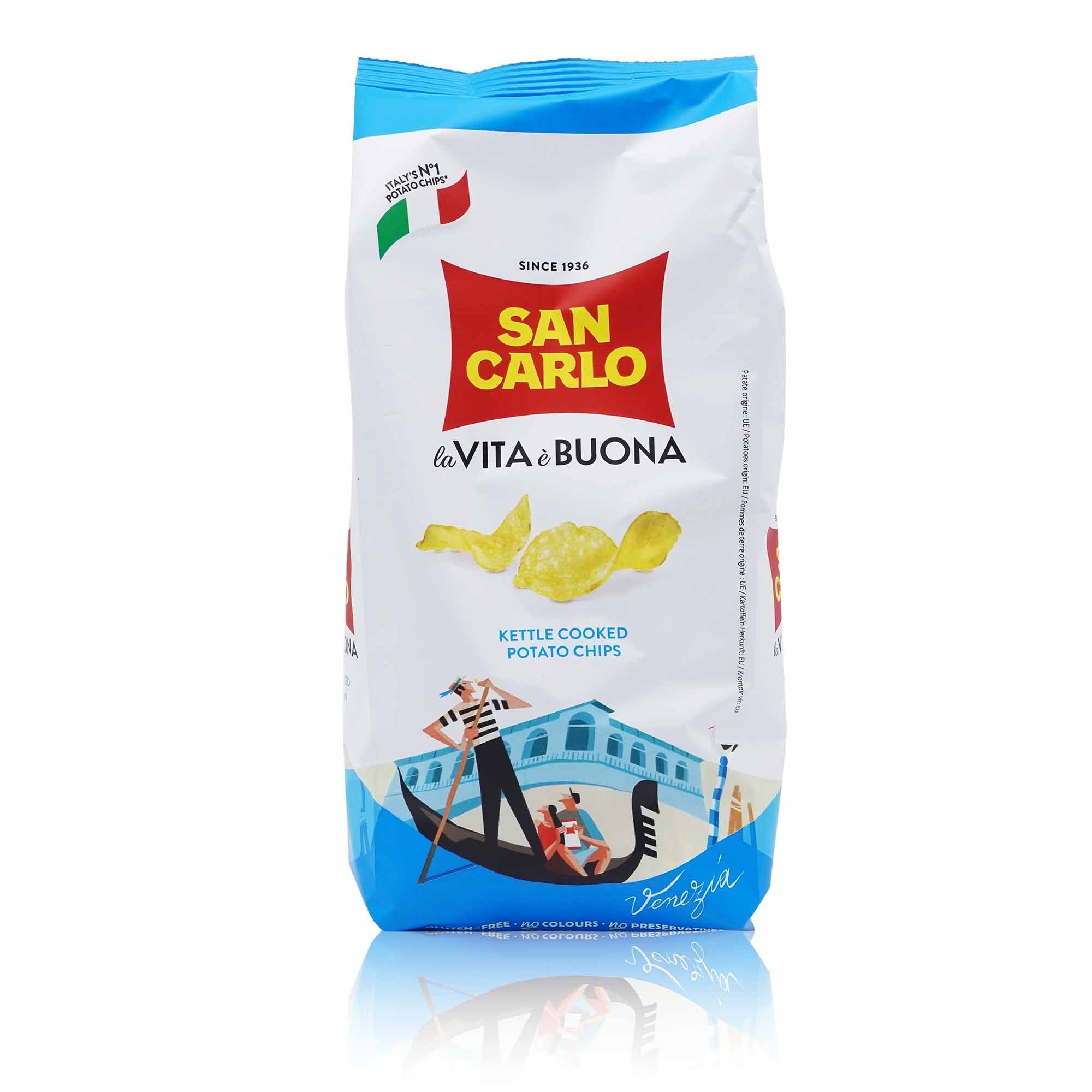 SAN CARLO Patatina Kettle Cooked Classica – Kartoffelchips Kettle Cooked - 0,150kg - italienisch-einkaufen.de