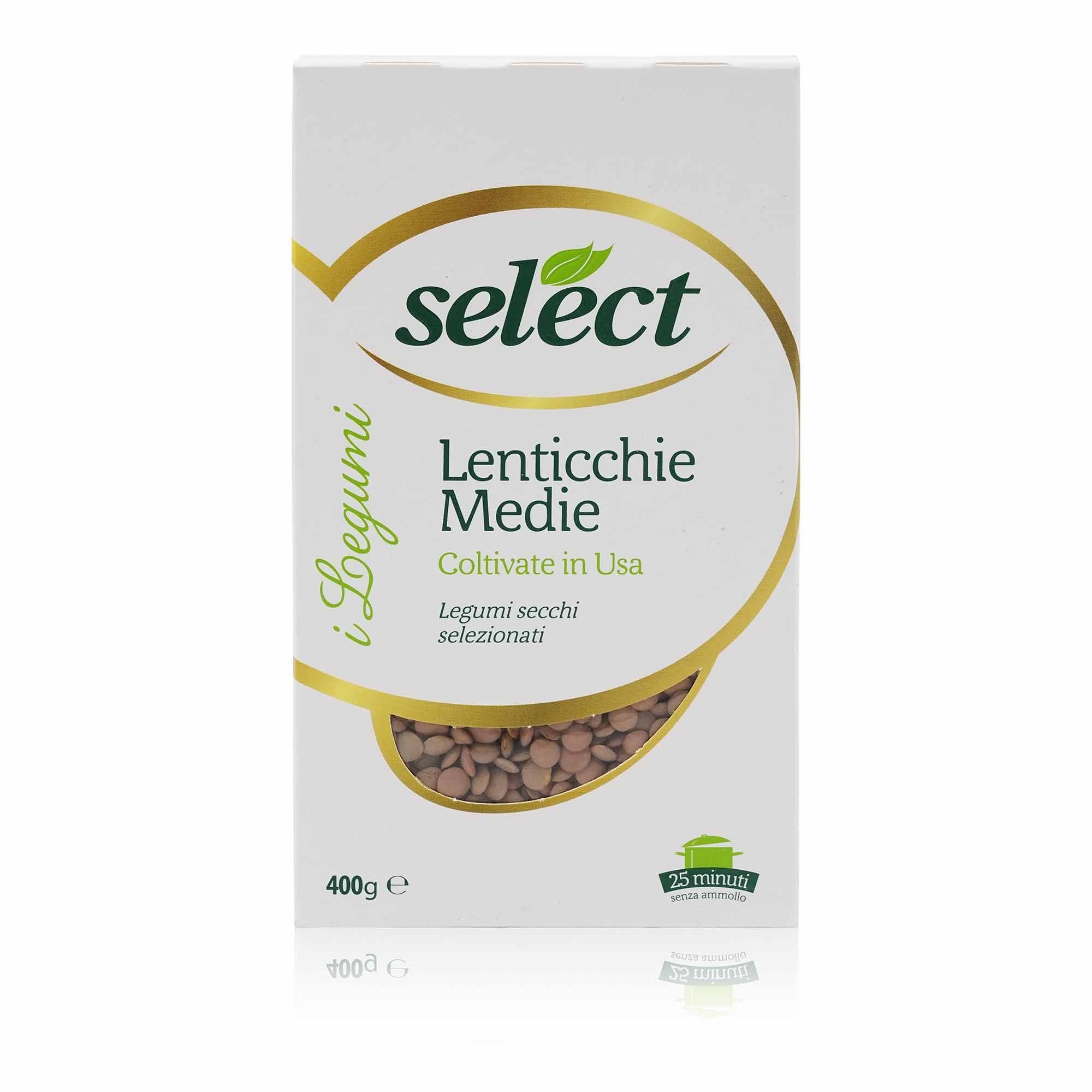 SELECT Lenticchie medie secchi – Linsen medium getrocknet - 0,400kg - italienisch-einkaufen.de