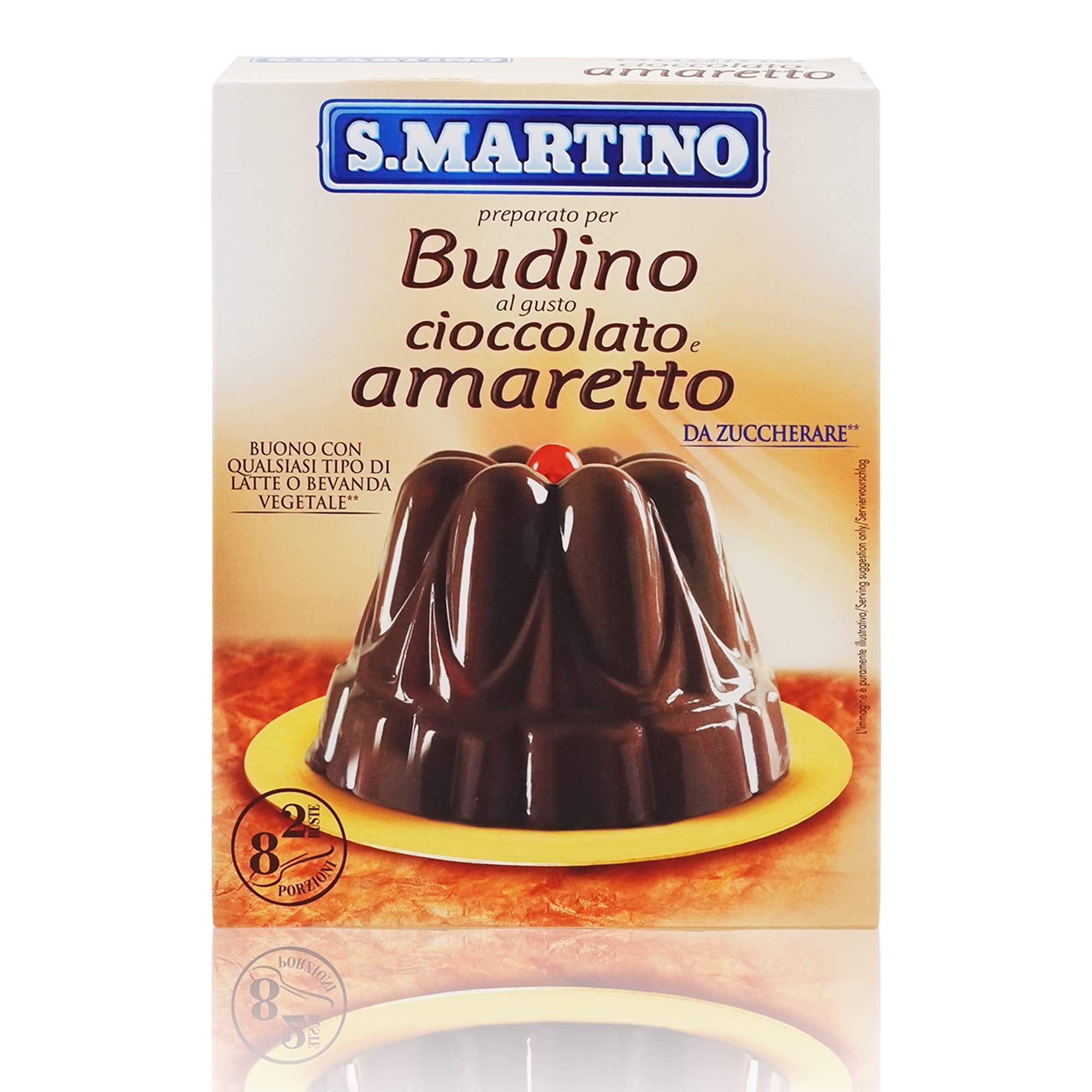 S.MARTINO Preparato Budino ciocc.e amaretto – Backmischung Pudding Schoko – amaretto - 0,096kg - italienisch-einkaufen.de