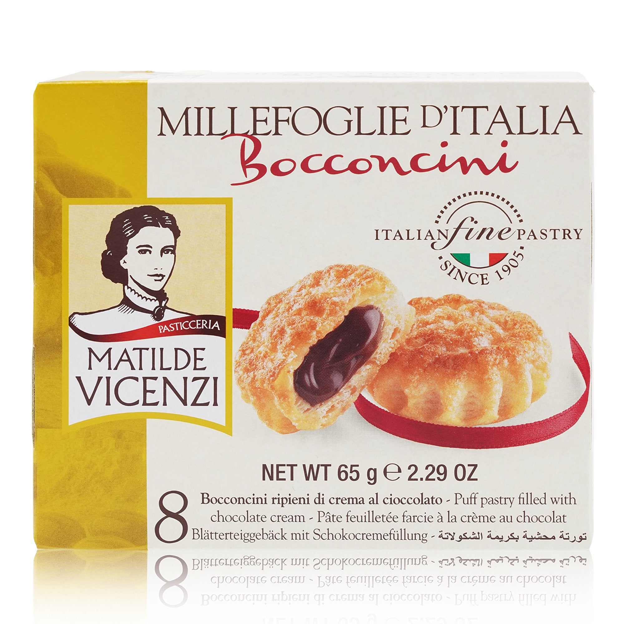 VICENZI Bocconcini Choco millefoglie – Blätterteiggebäck Schokocreme - 0,065kg - italienisch-einkaufen.de