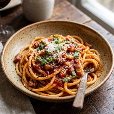 Pasta all\'Amatriciana: Der Klassiker...