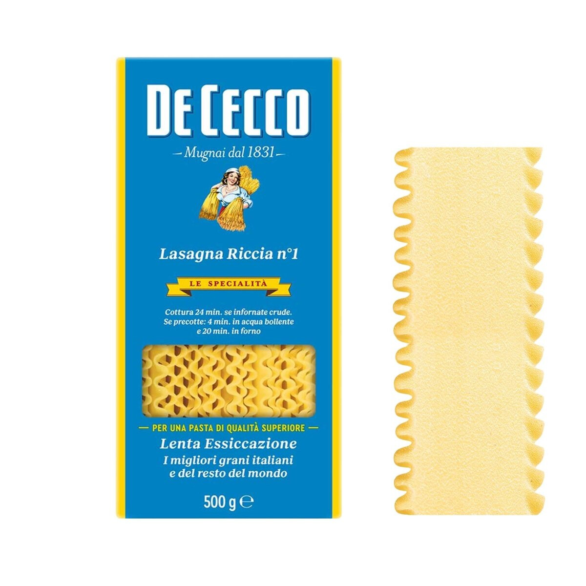 De Cecco Lasagna Larga Riccia N° 1 500 g