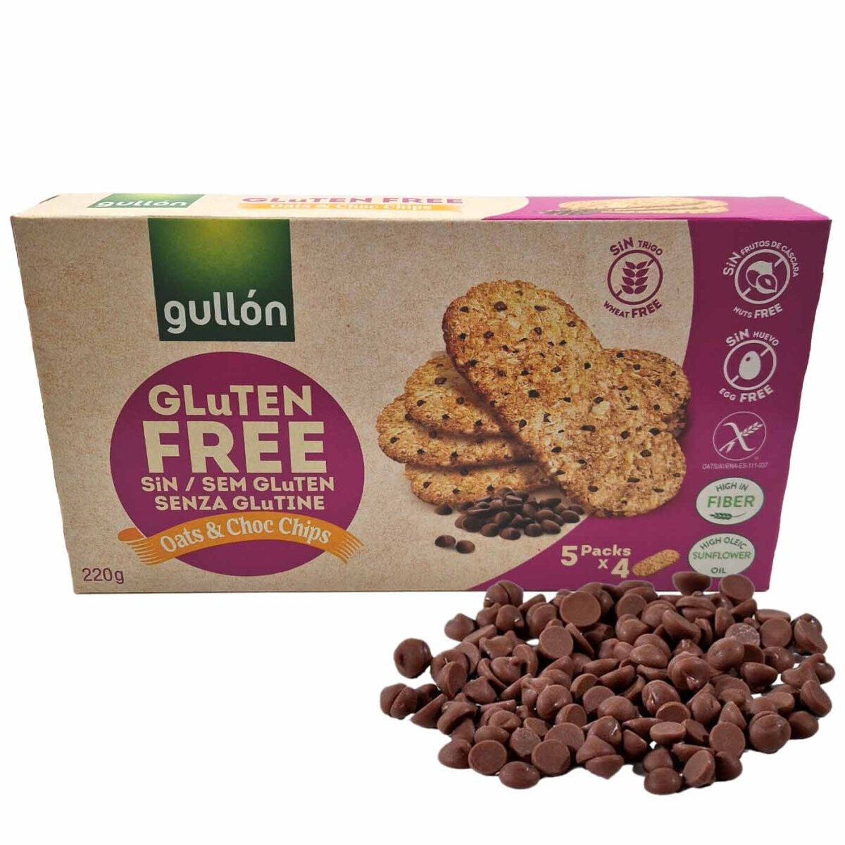 Gullón Oats & Choc Chips senza glutine 220 g