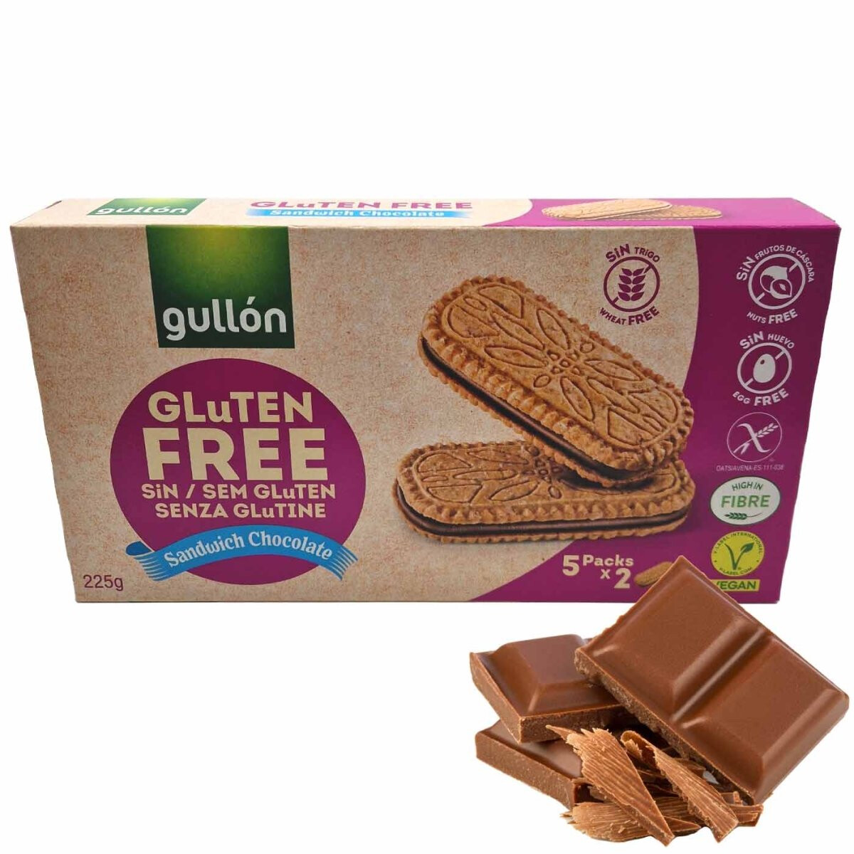 Gullón Sandwich Chocolade senza glutine 225 g
