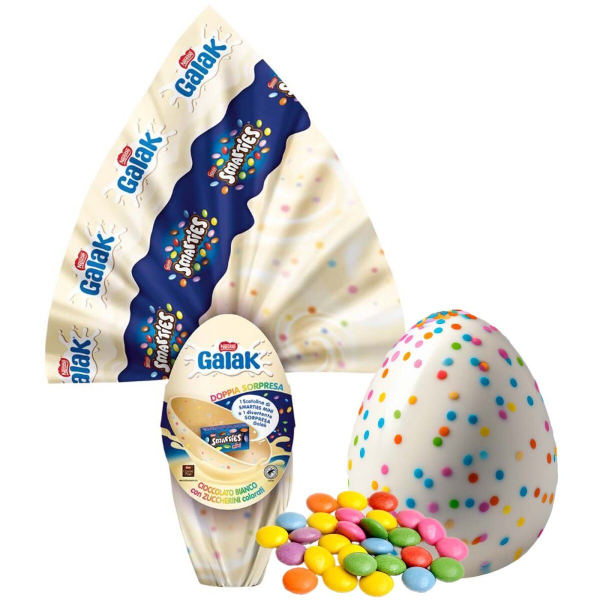 Nestlé Galak Uovo Cioccolato Bianco & Smarties 240 g