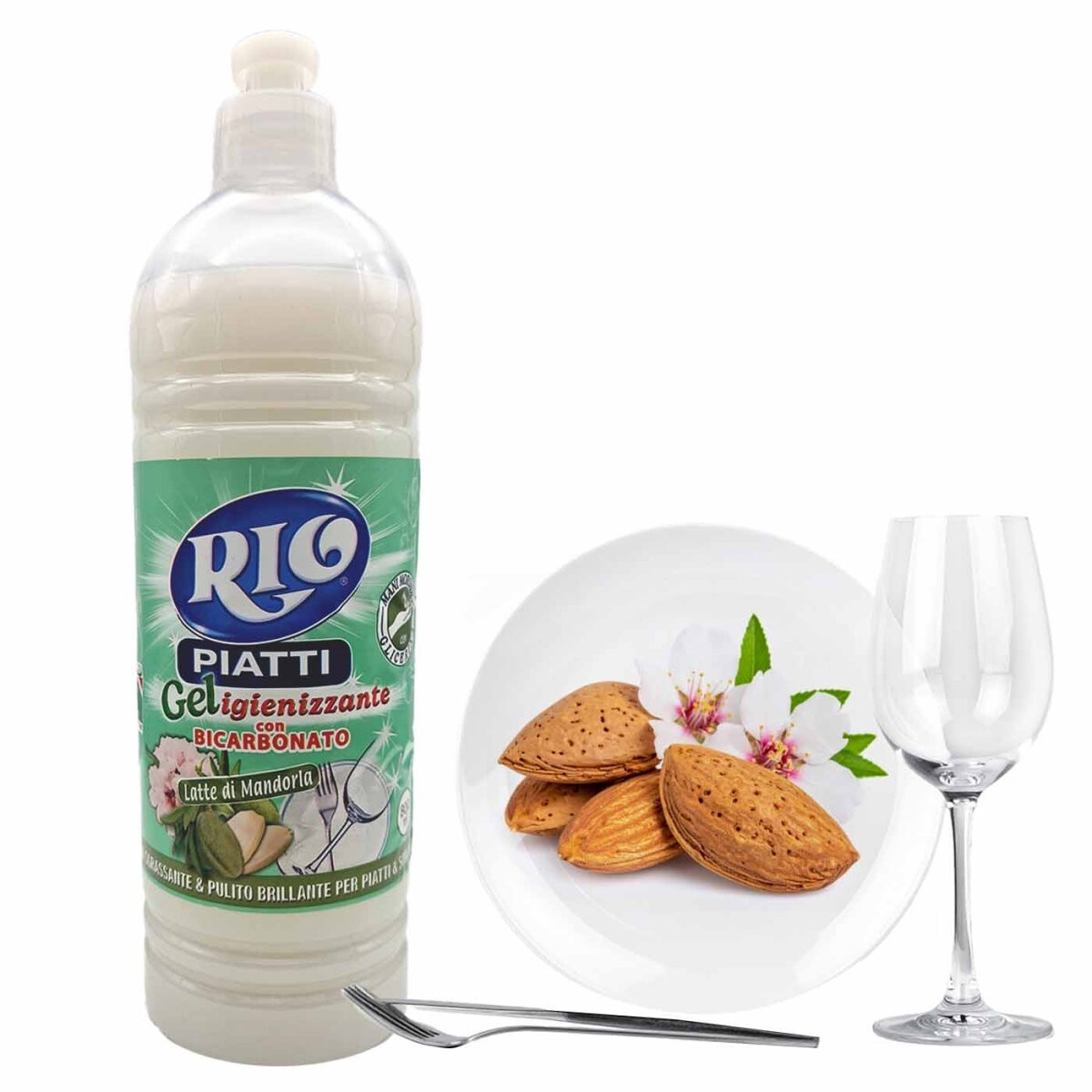 Rio Bum Bum Piatti con Bicarbonato e Latte di Mandorla 800 ml