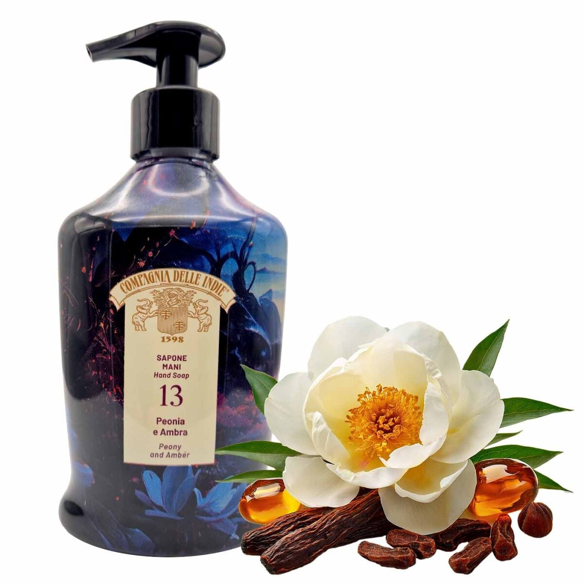 Compagnia delle Indie Sapone Mani 13 Peonia e Ambra 300 ml